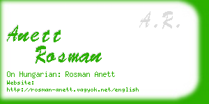 anett rosman business card